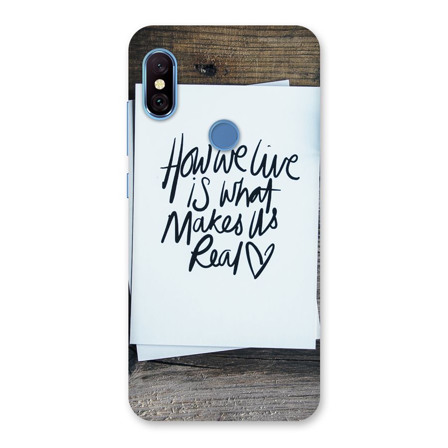 How We Live Back Case for Redmi Note 6 Pro