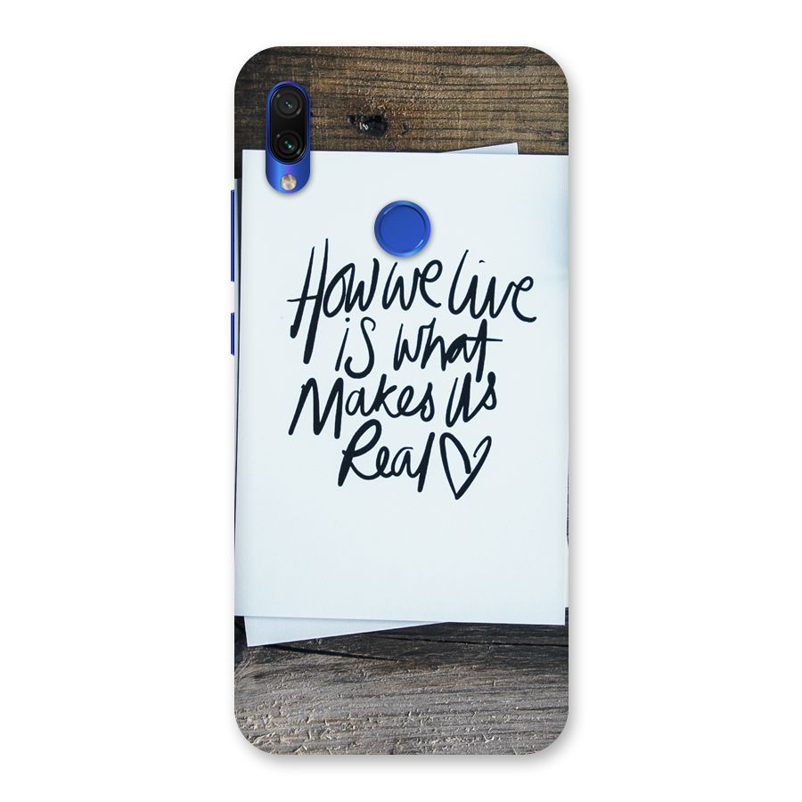 How We Live Back Case for Redmi Note 7S