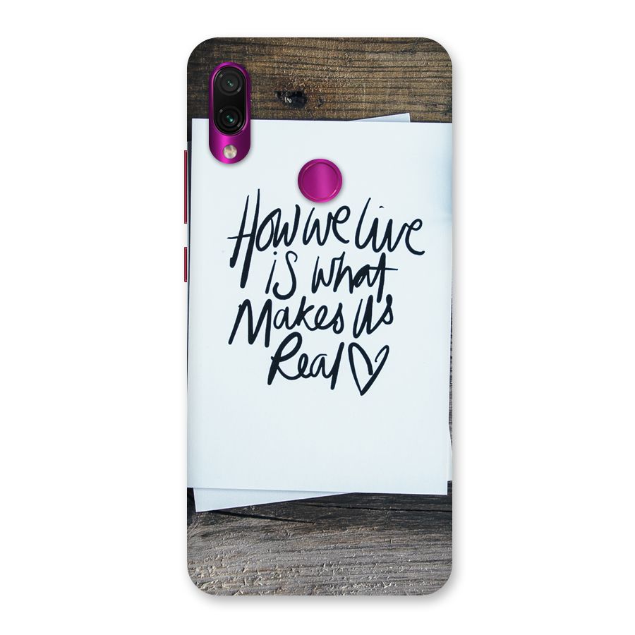 How We Live Back Case for Redmi Note 7 Pro