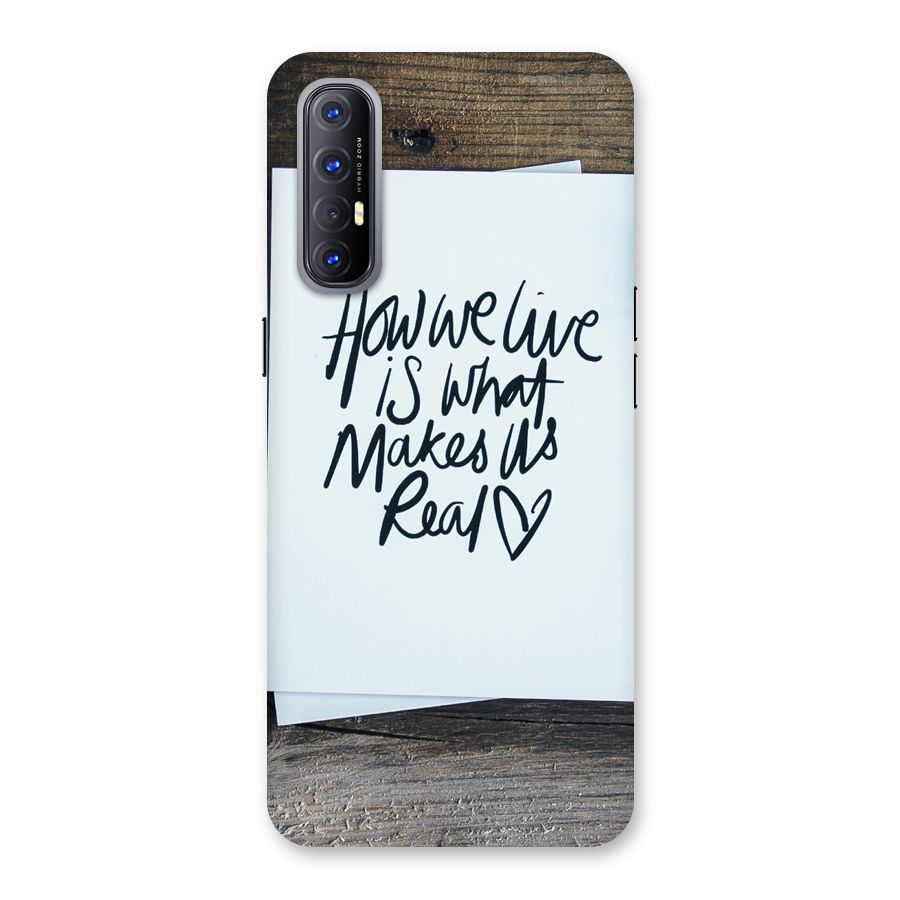 How We Live Back Case for Reno3 Pro