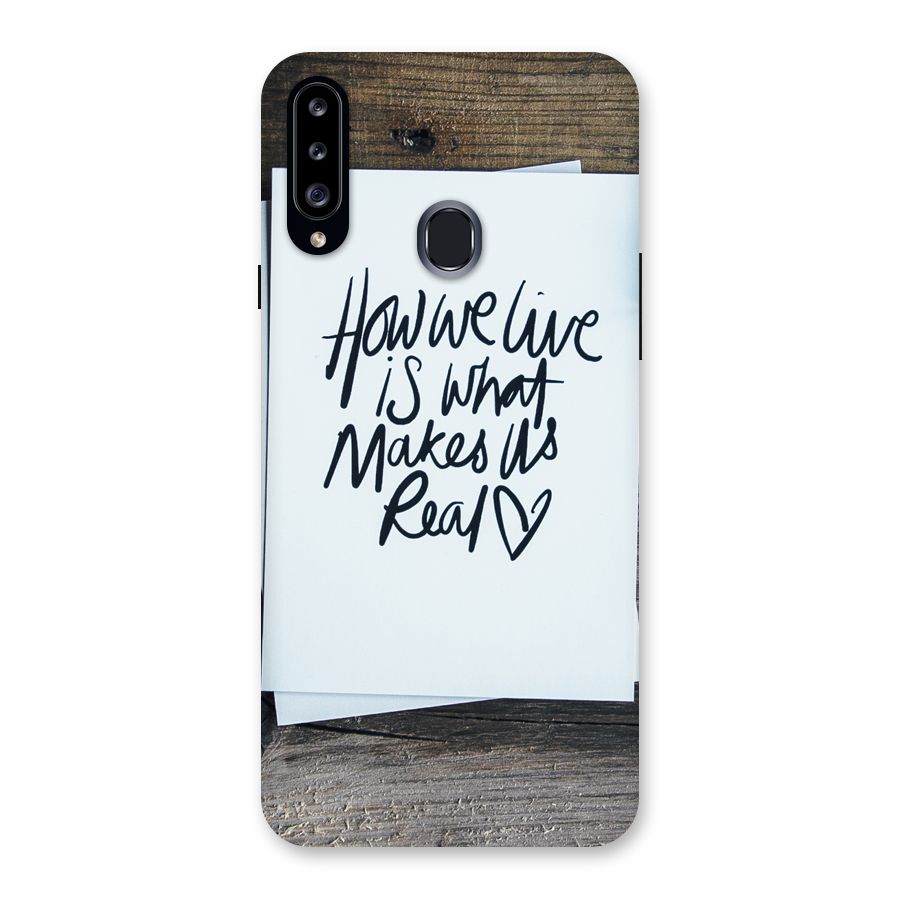 How We Live Back Case for Samsung Galaxy A20s