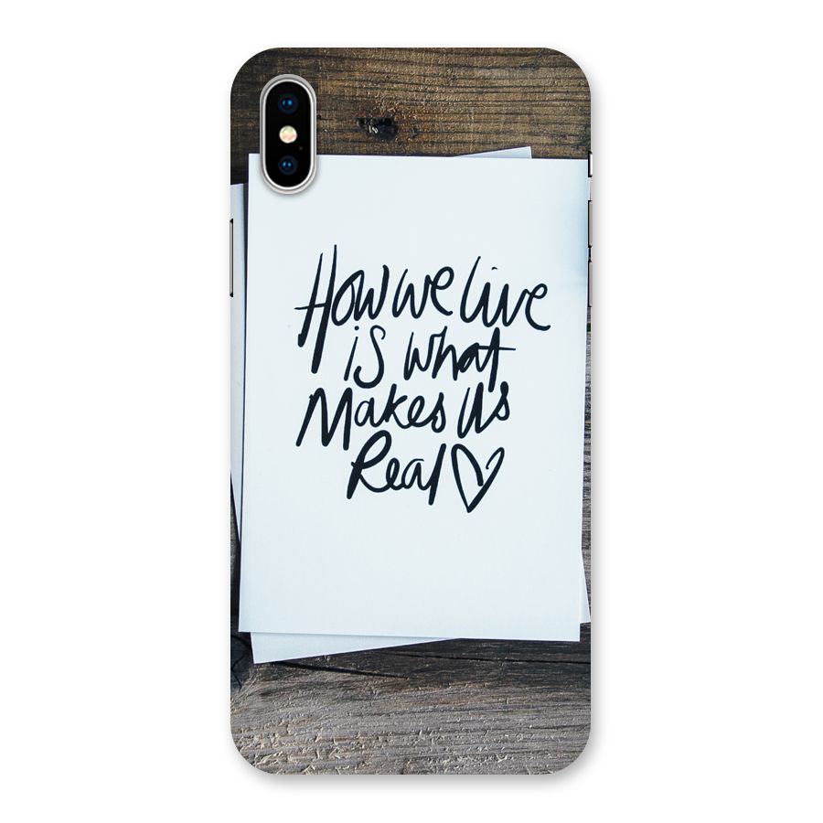 How We Live Back Case for iPhone XS