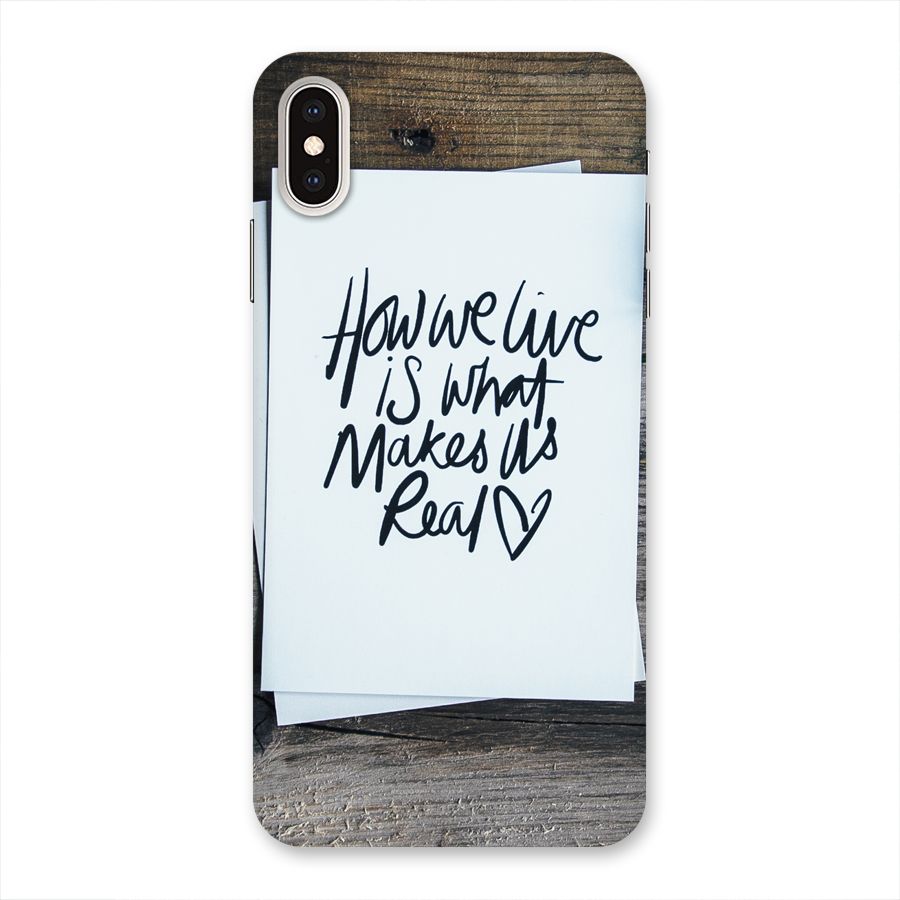 How We Live Back Case for iPhone XS Max