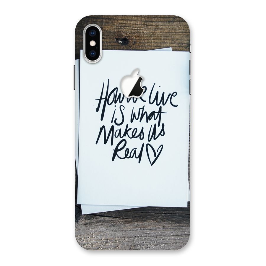 How We Live Back Case for iPhone XS Max Apple Cut