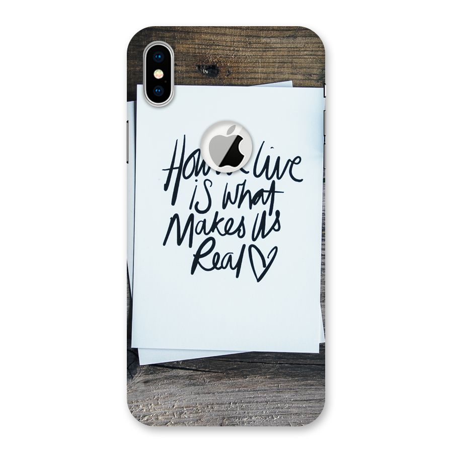How We Live Back Case for iPhone X Logo Cut