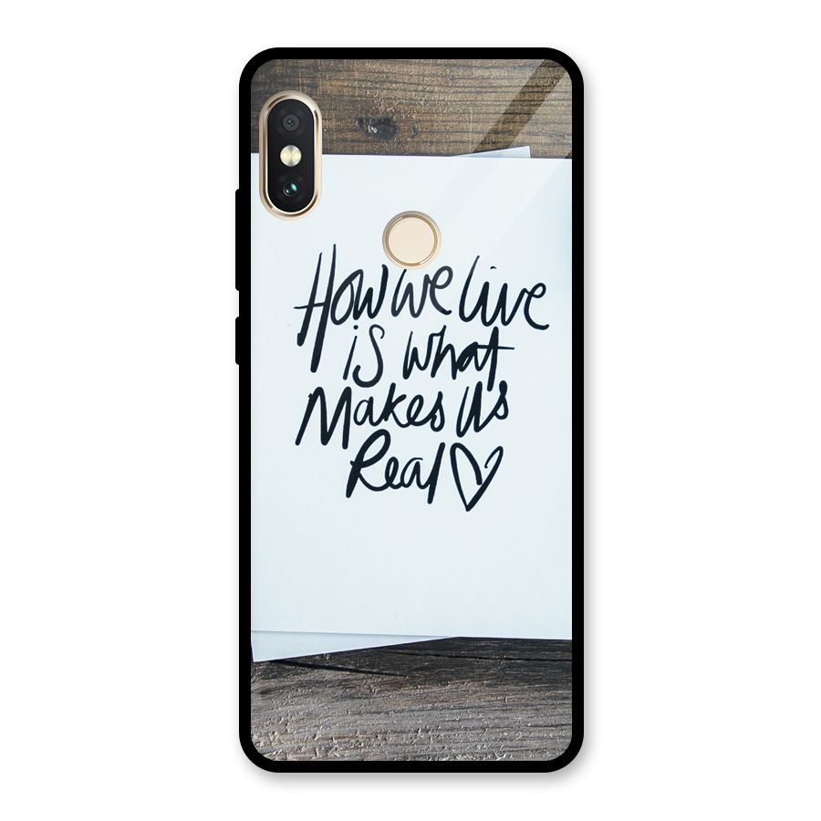 How We Live Glass Back Case for Redmi Note 5 Pro