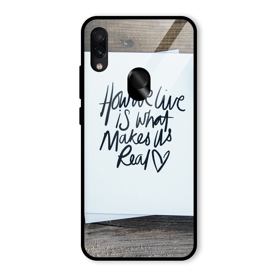 How We Live Glass Back Case for Redmi Note 7 Pro