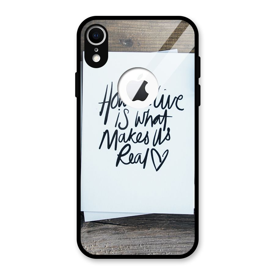 How We Live Glass Back Case for iPhone XR Logo Cut