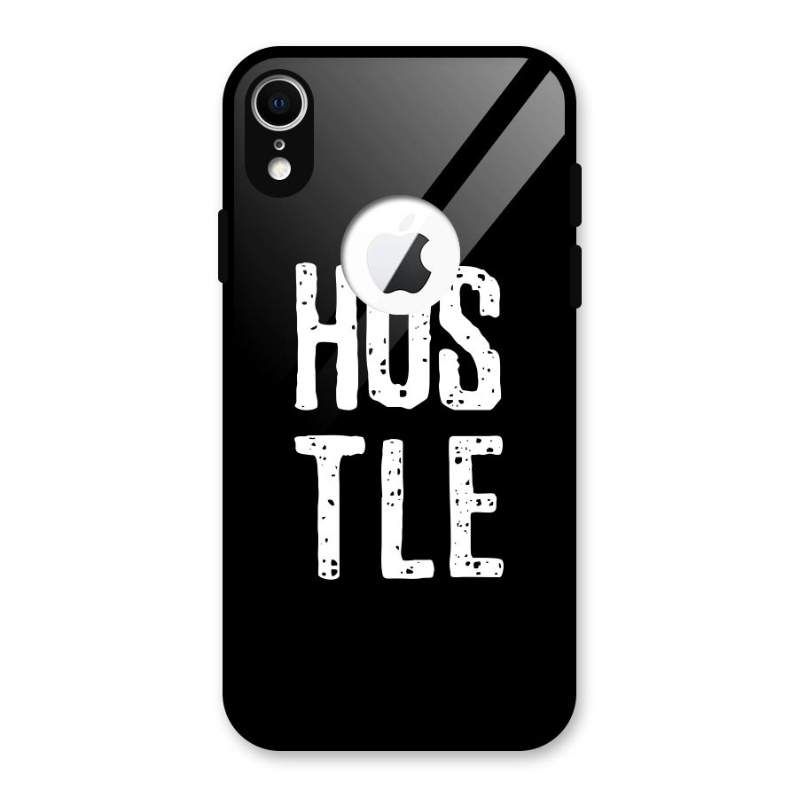 Hustle Glass Back Case for iPhone XR Logo Cut