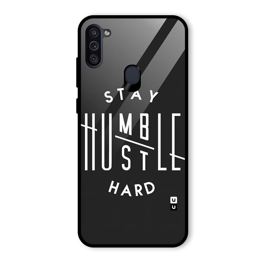 Hustle Hard Glass Back Case for Galaxy M11