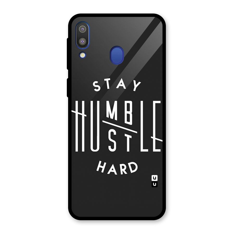 Hustle Hard Glass Back Case for Galaxy M20