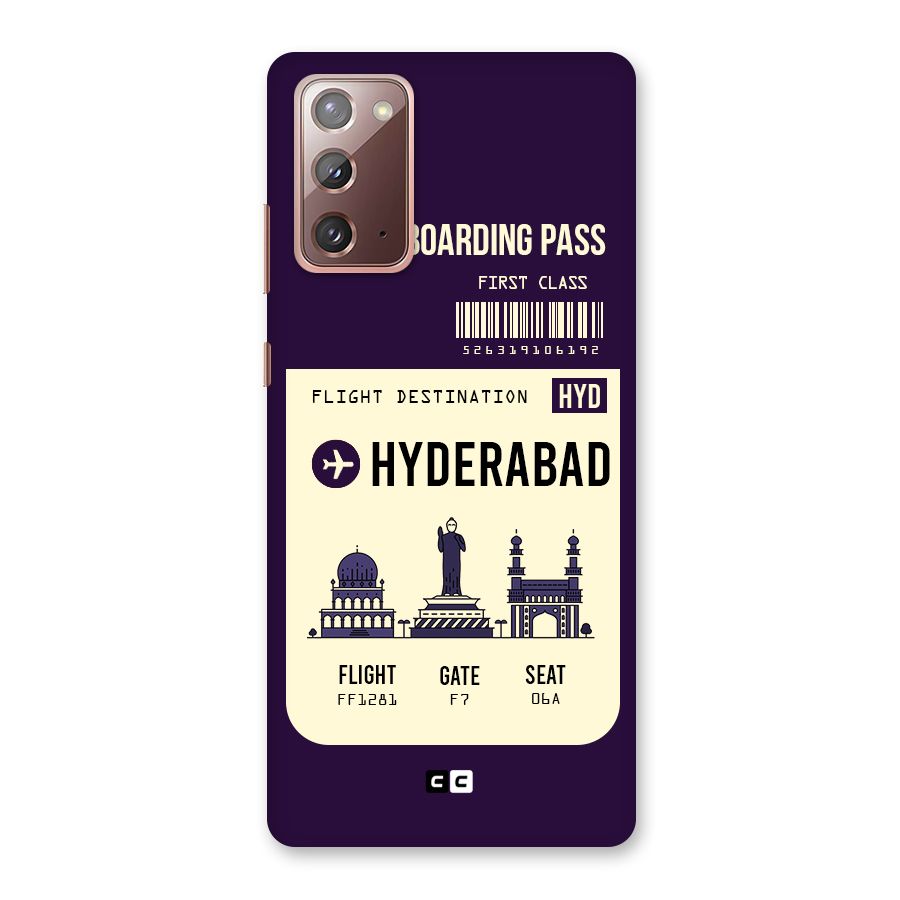 Hyderabad Boarding Pass Back Case for Galaxy Note 20
