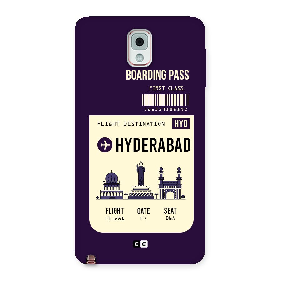 Hyderabad Boarding Pass Back Case for Galaxy Note 3