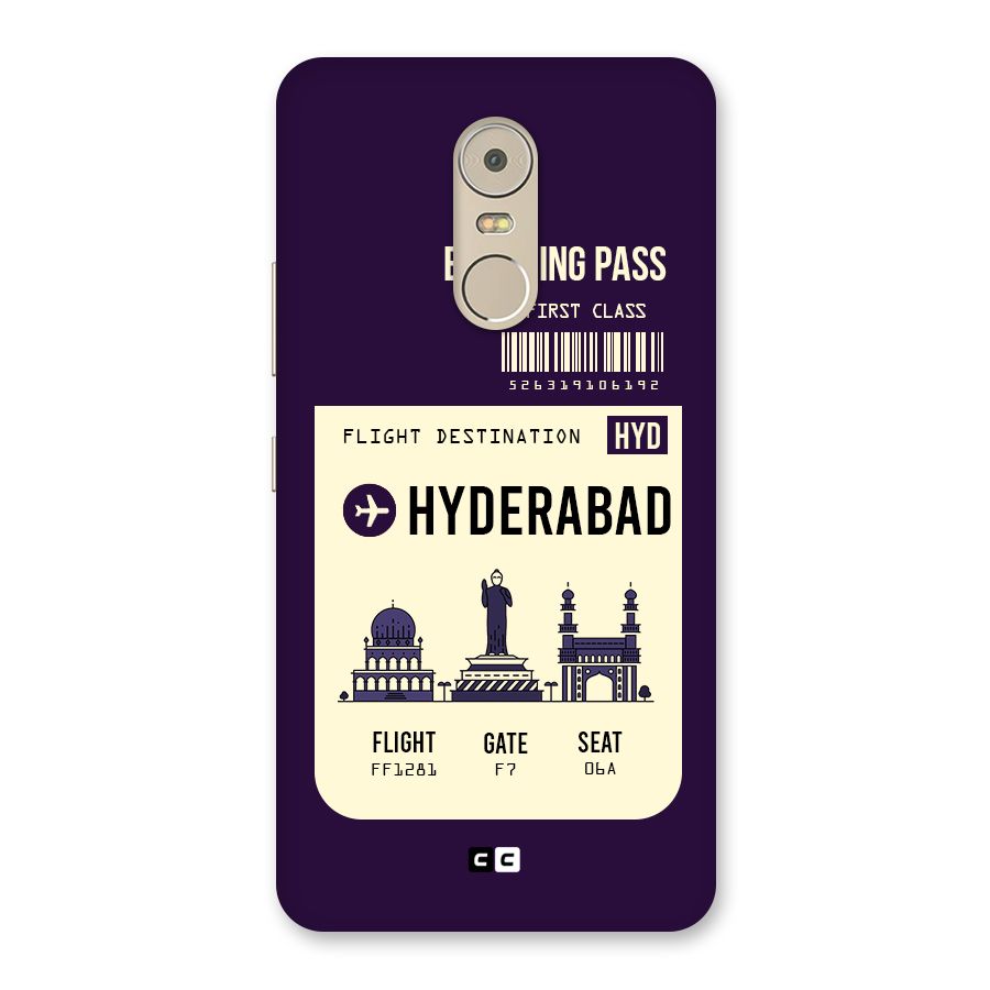 Hyderabad Boarding Pass Back Case for Lenovo K6 Note