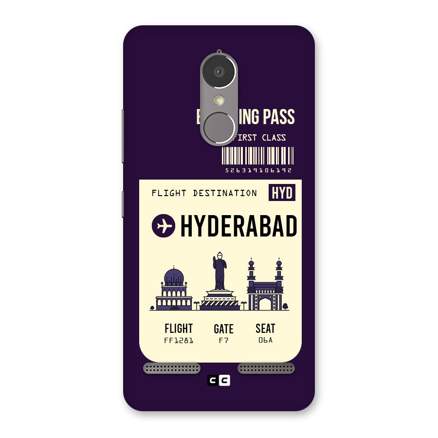Hyderabad Boarding Pass Back Case for Lenovo K6 Power