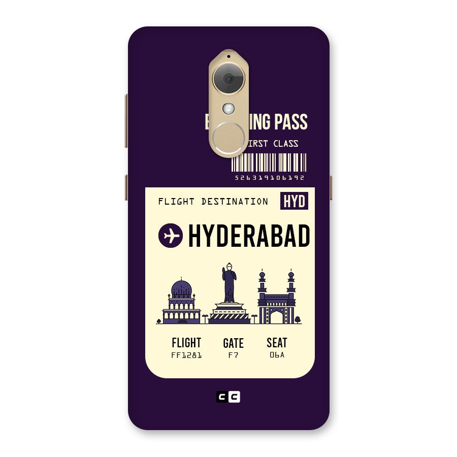 Hyderabad Boarding Pass Back Case for Lenovo K8