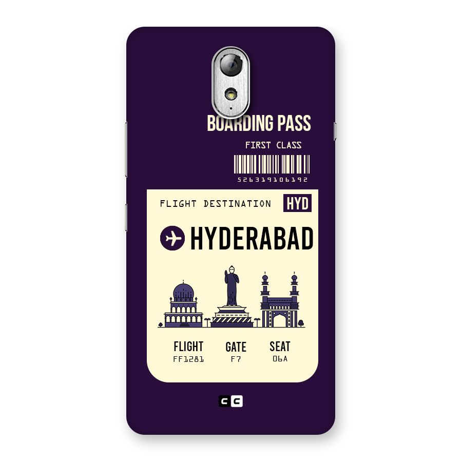 Hyderabad Boarding Pass Back Case for Lenovo Vibe P1M