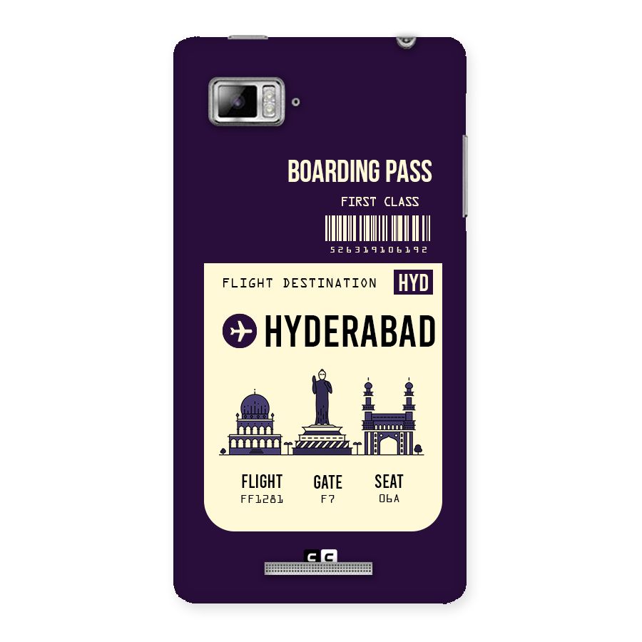 Hyderabad Boarding Pass Back Case for Lenovo Vibe Z K910