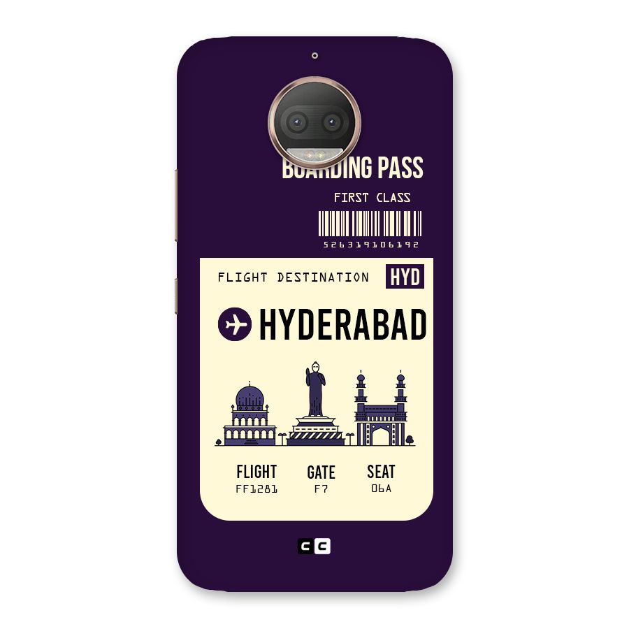 Hyderabad Boarding Pass Back Case for Moto G5s Plus
