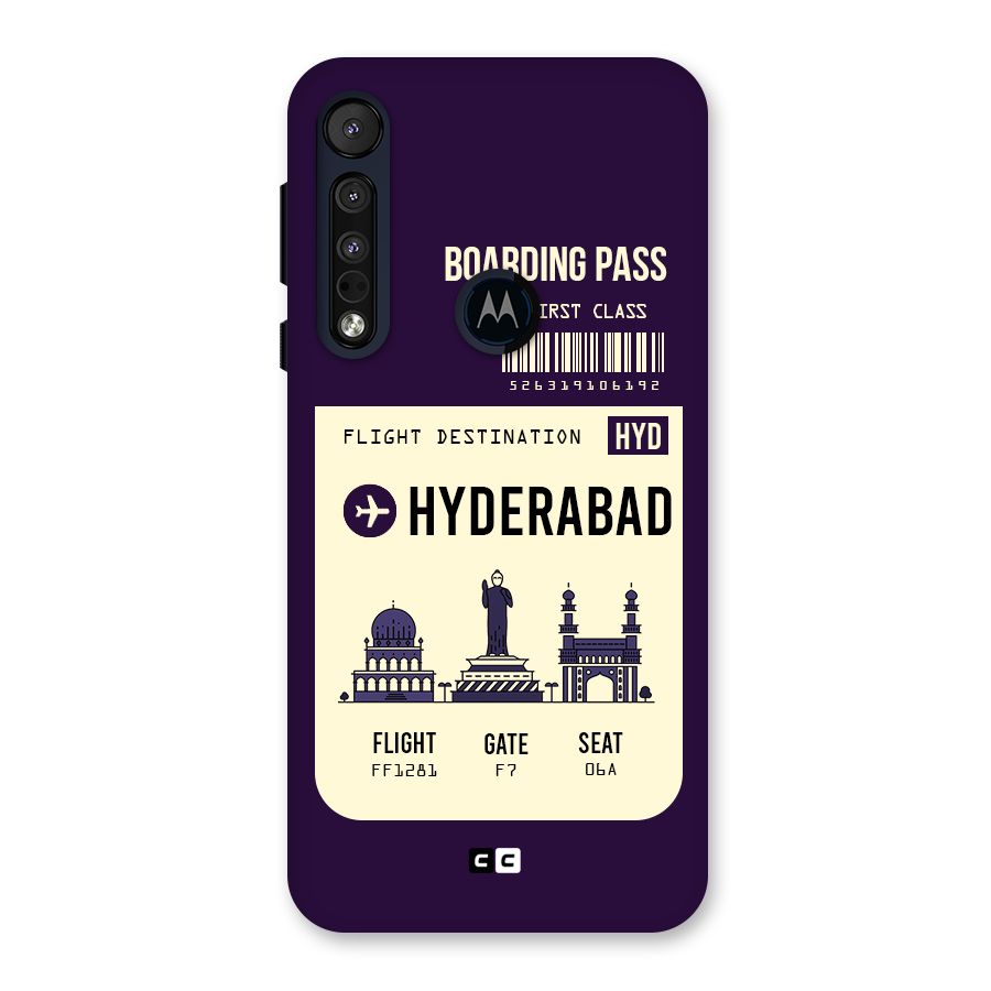 Hyderabad Boarding Pass Back Case for Motorola One Macro