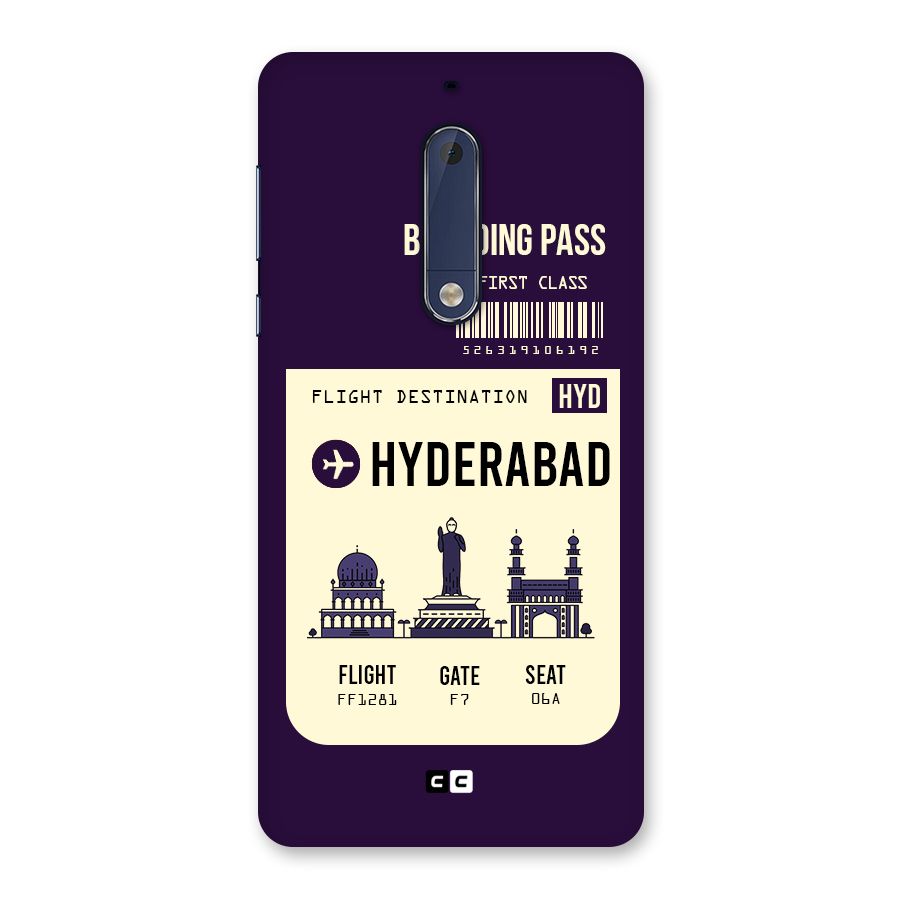 Hyderabad Boarding Pass Back Case for Nokia 5