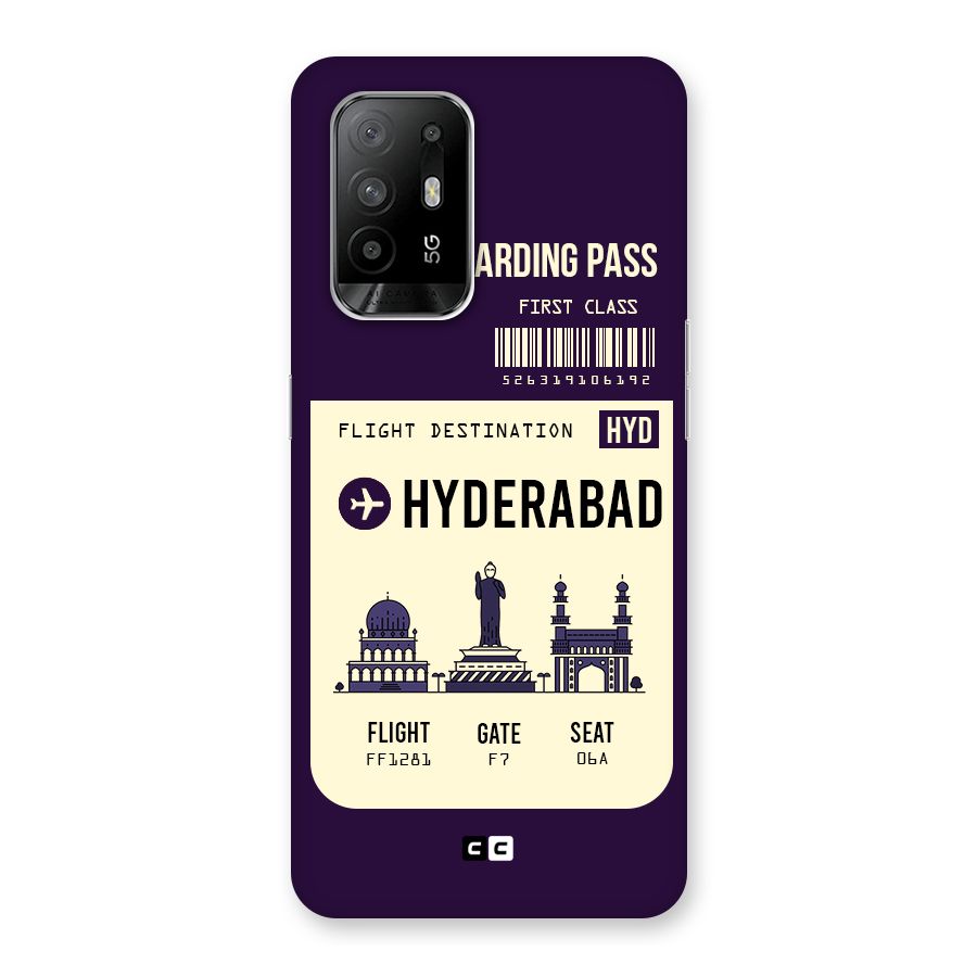 Hyderabad Boarding Pass Back Case for Oppo F19 Pro Plus 5G