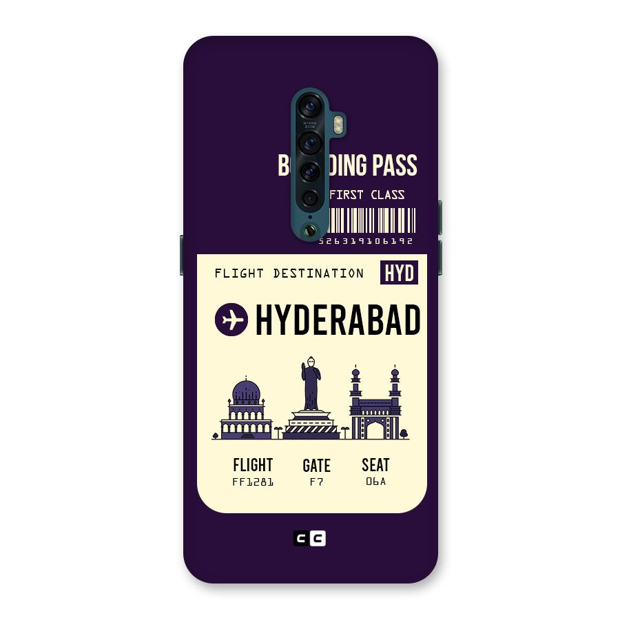 Hyderabad Boarding Pass Back Case for Oppo Reno2