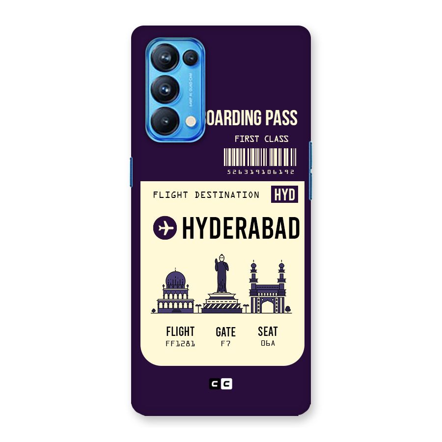 Hyderabad Boarding Pass Back Case for Oppo Reno5 Pro 5G