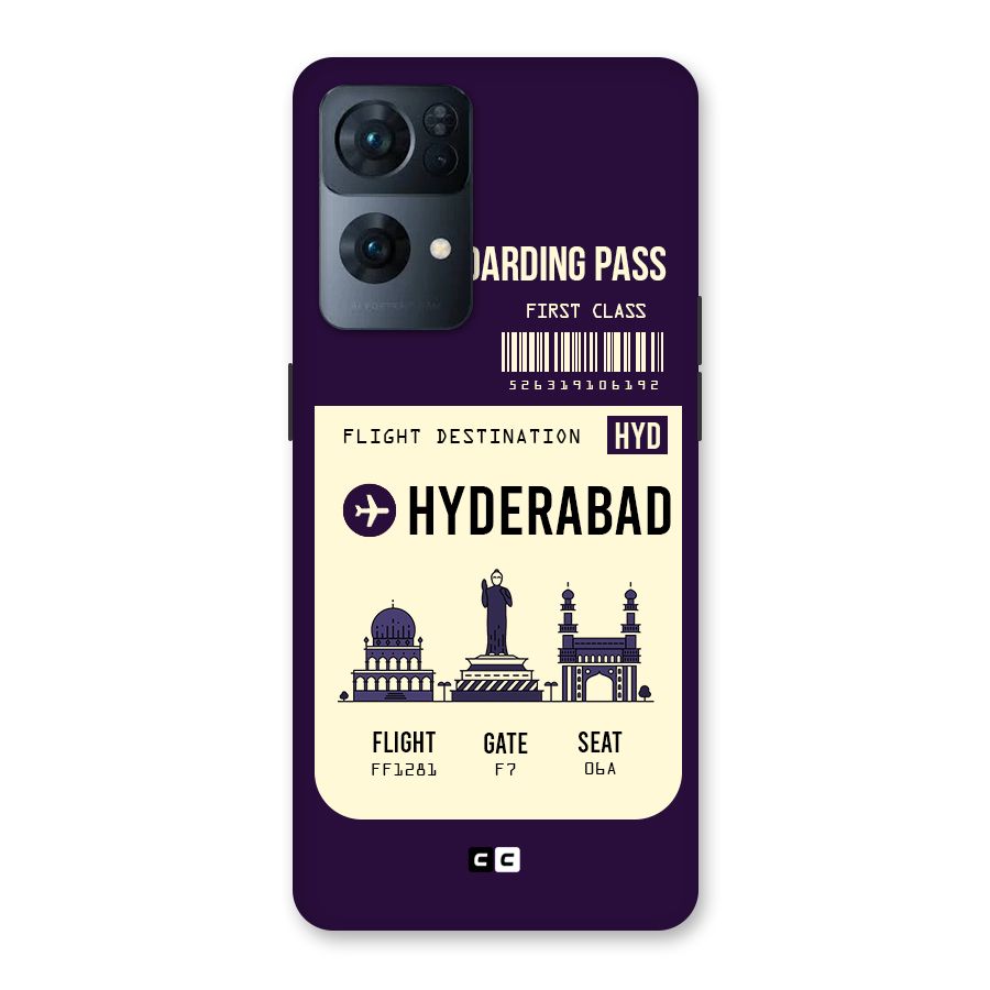 Hyderabad Boarding Pass Back Case for Oppo Reno7 Pro 5G