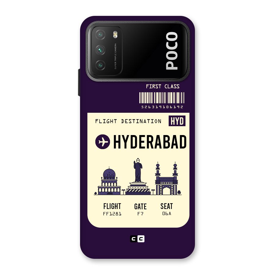 Hyderabad Boarding Pass Back Case for Poco M3