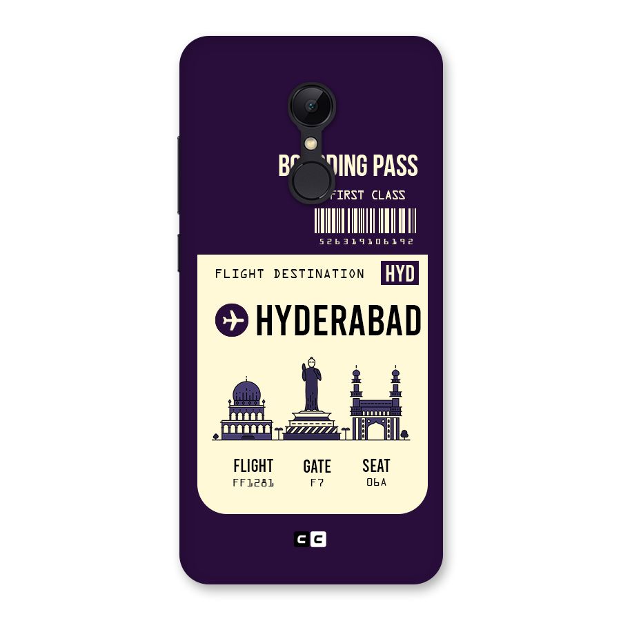 Hyderabad Boarding Pass Back Case for Redmi 5
