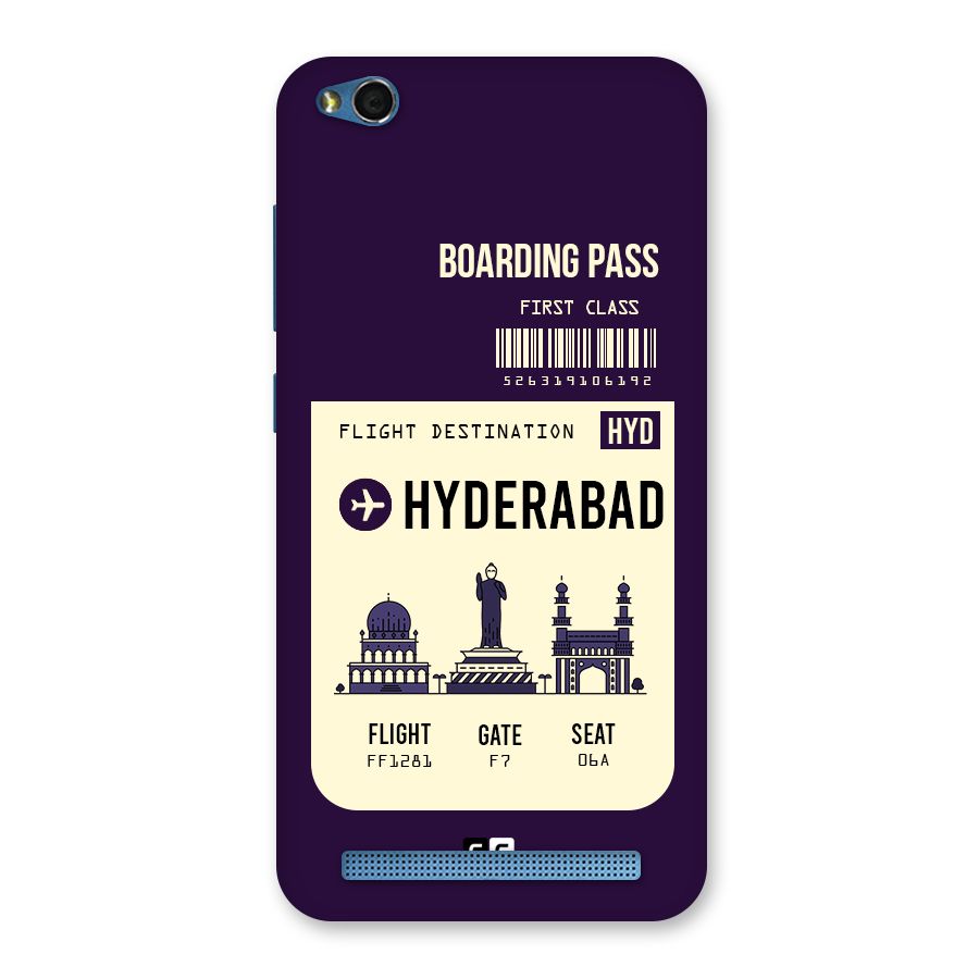 Hyderabad Boarding Pass Back Case for Redmi 5A