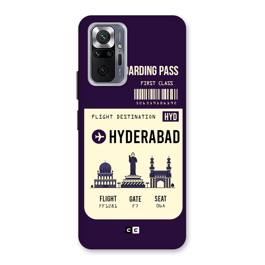 Hyderabad Boarding Pass Back Case for Redmi Note 10 Pro Max