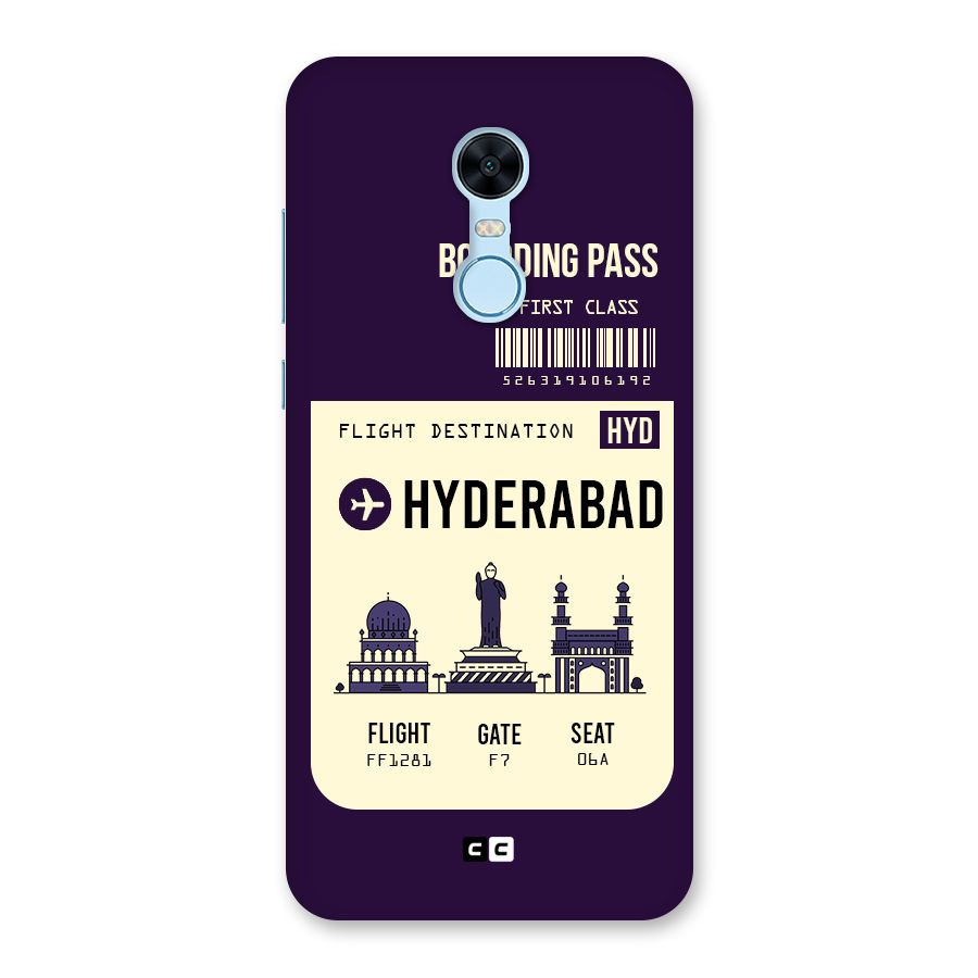 Hyderabad Boarding Pass Back Case for Redmi Note 5