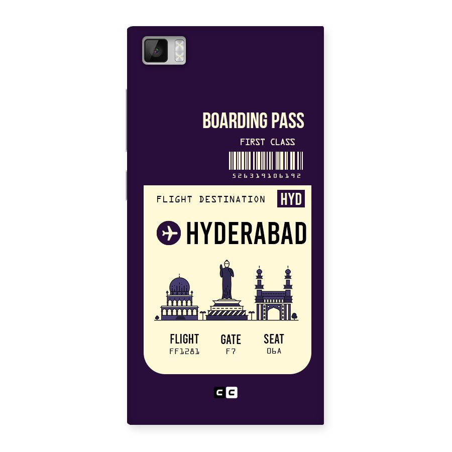 Hyderabad Boarding Pass Back Case for Xiaomi Mi3
