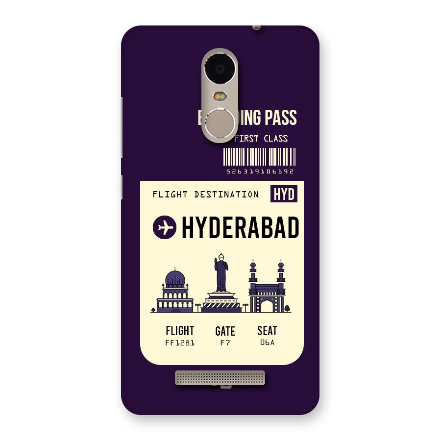 Hyderabad Boarding Pass Back Case for Xiaomi Redmi Note 3