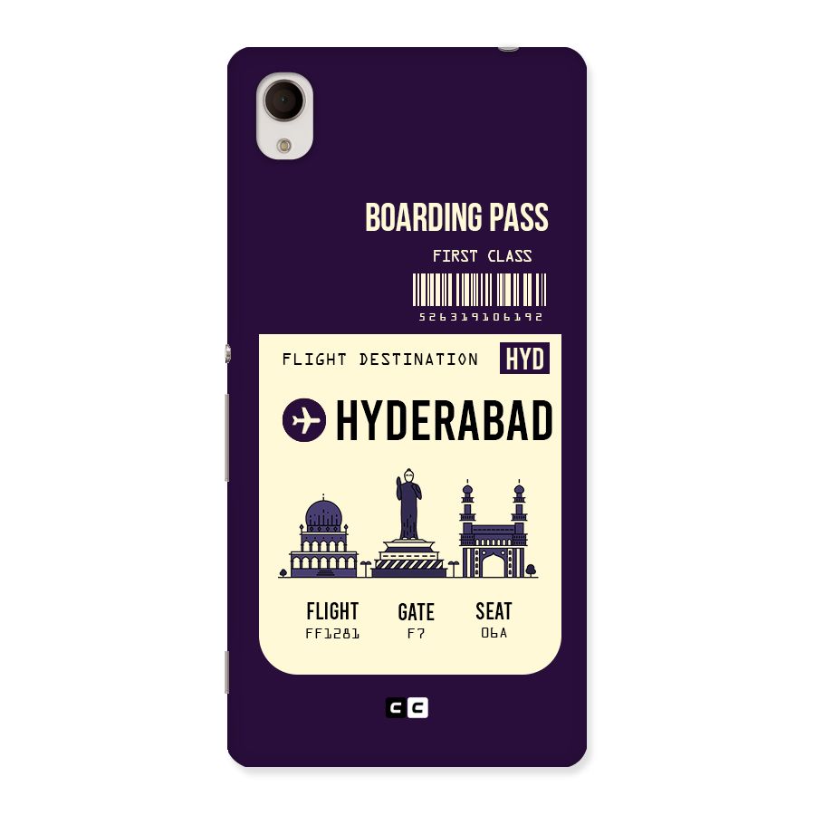 Hyderabad Boarding Pass Back Case for Xperia M4 Aqua