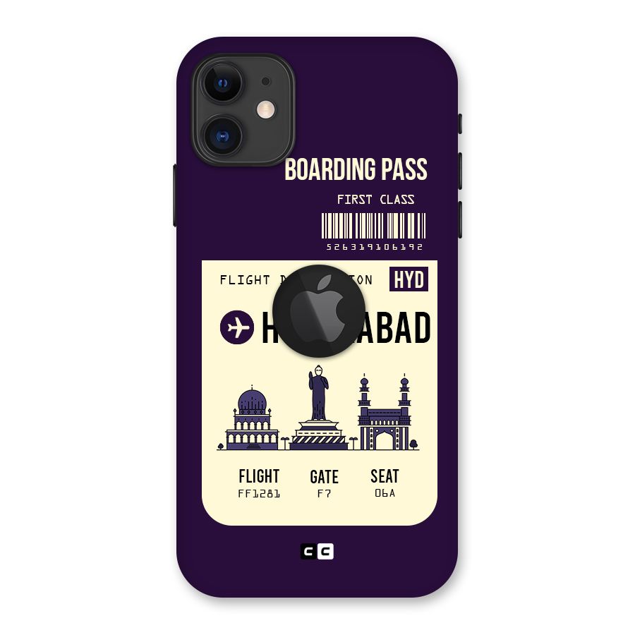 Hyderabad Boarding Pass Back Case for iPhone 11 Logo Cut