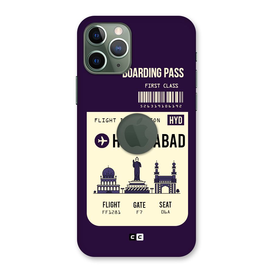 Hyderabad Boarding Pass Back Case for iPhone 11 Pro Logo  Cut