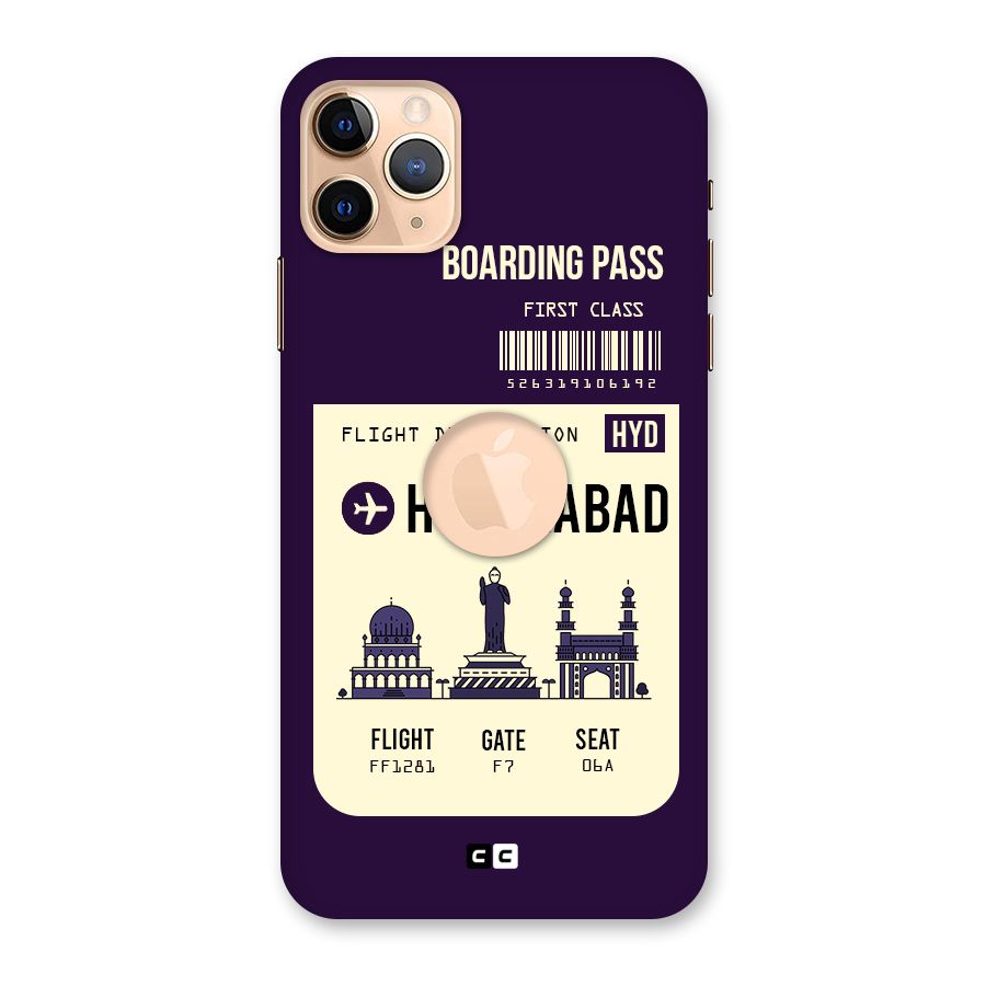 Hyderabad Boarding Pass Back Case for iPhone 11 Pro Max Logo Cut