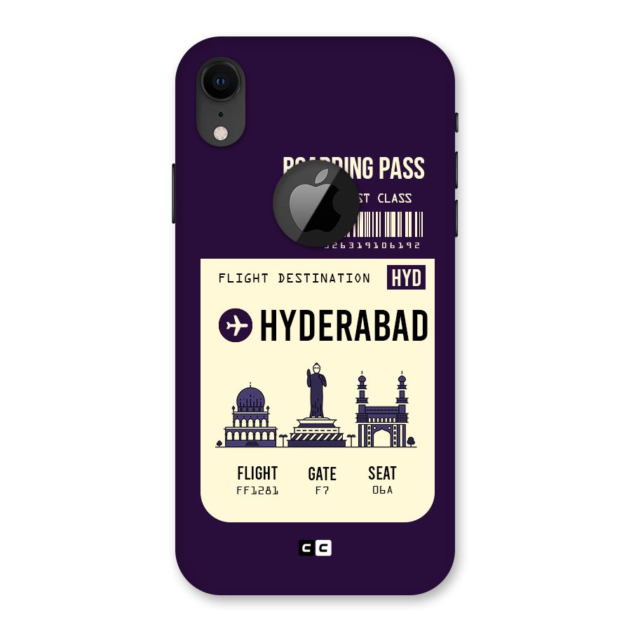 Hyderabad Boarding Pass Back Case for iPhone XR Logo Cut