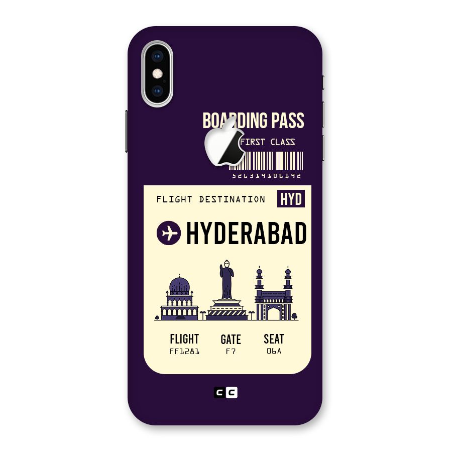 Hyderabad Boarding Pass Back Case for iPhone XS Max Apple Cut