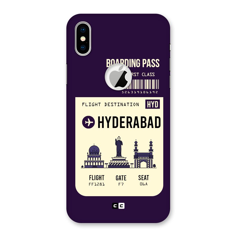 Hyderabad Boarding Pass Back Case for iPhone X Logo Cut
