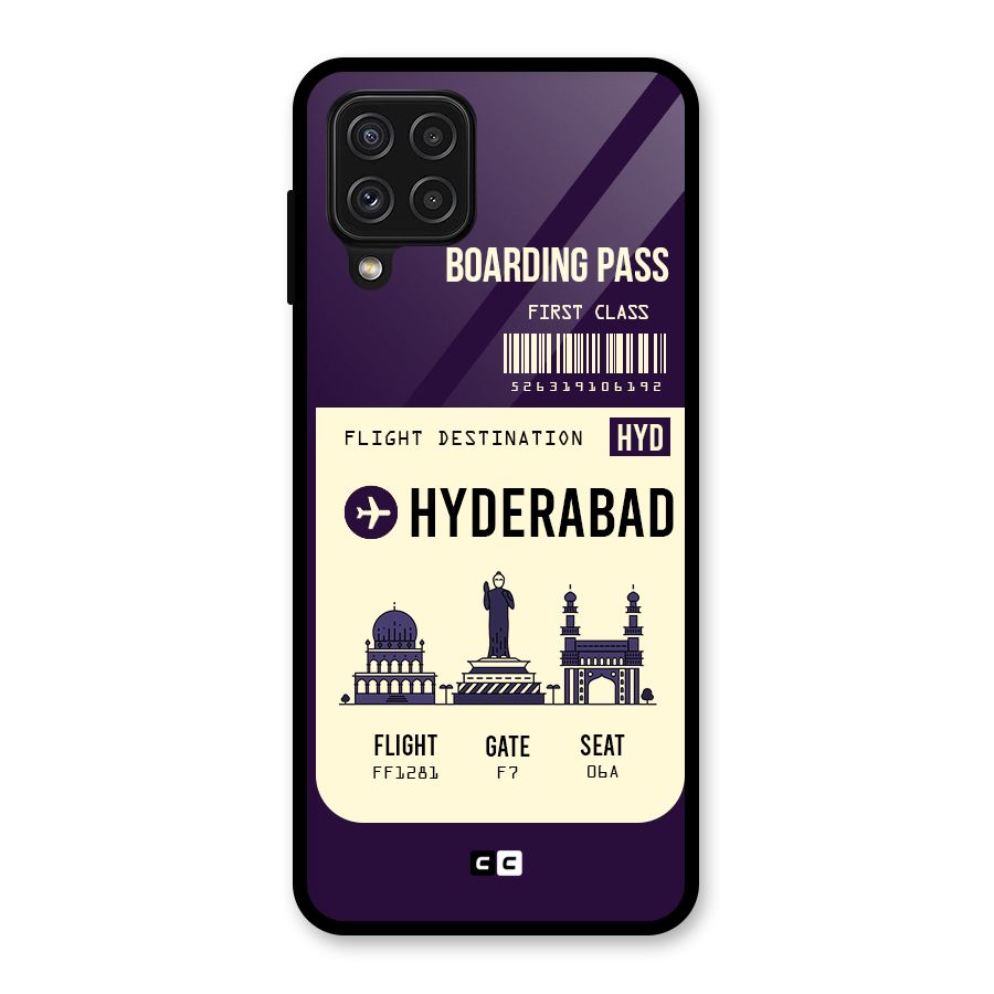 Hyderabad Boarding Pass Glass Back Case for Galaxy A22 4G