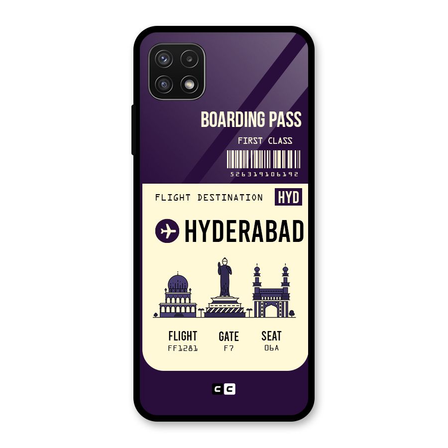Hyderabad Boarding Pass Glass Back Case for Galaxy A22 5G