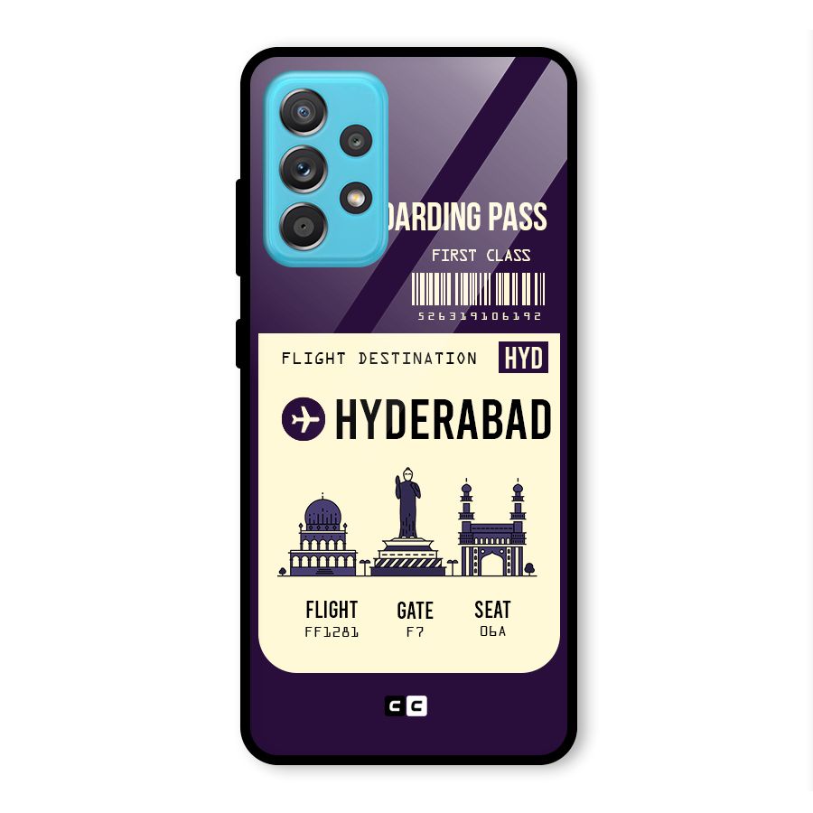 Hyderabad Boarding Pass Glass Back Case for Galaxy A52