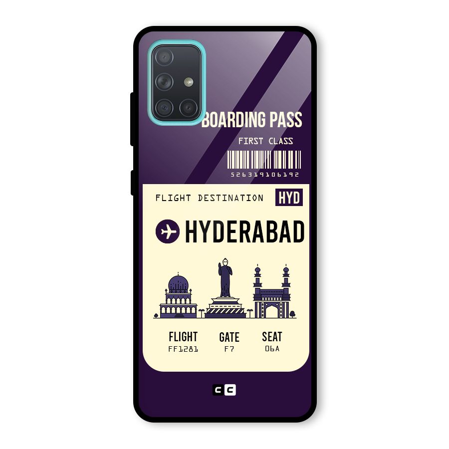 Hyderabad Boarding Pass Glass Back Case for Galaxy A71