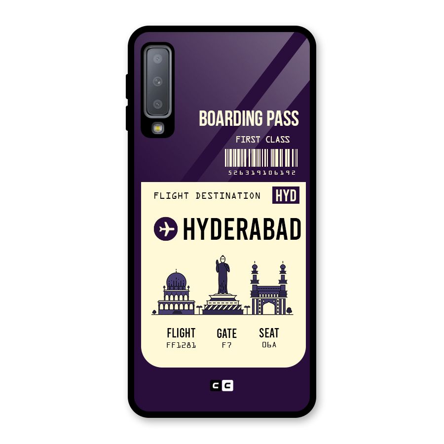 Hyderabad Boarding Pass Glass Back Case for Galaxy A7 (2018)