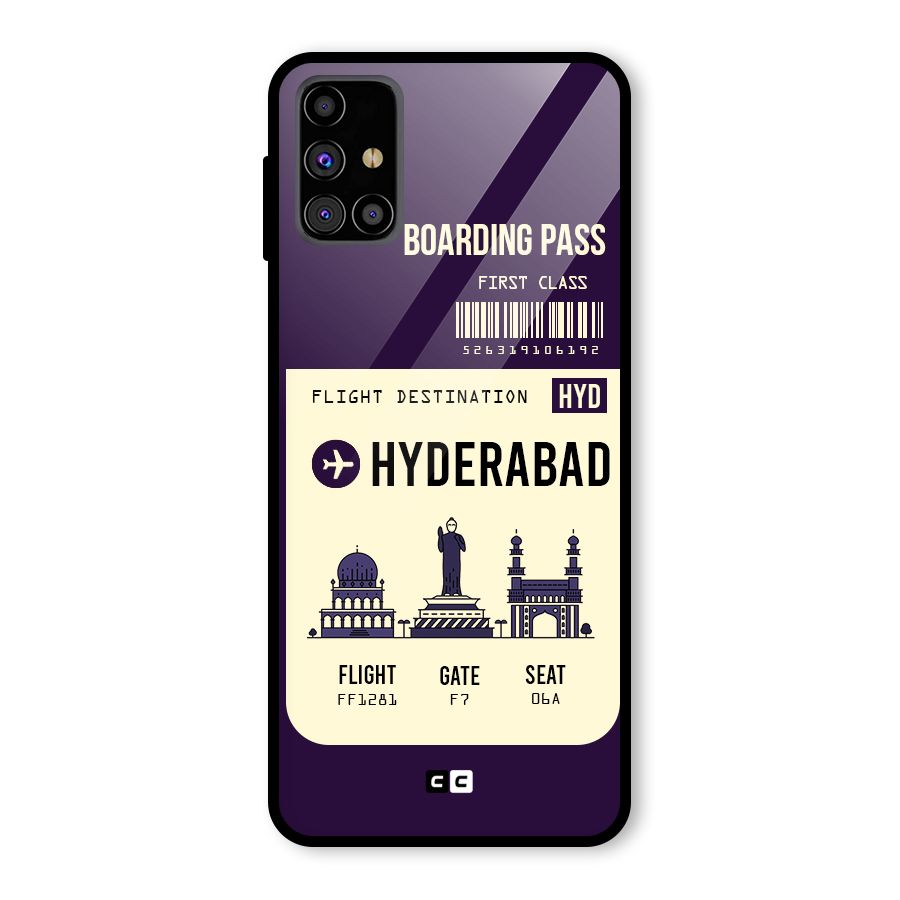 Hyderabad Boarding Pass Glass Back Case for Galaxy M31s