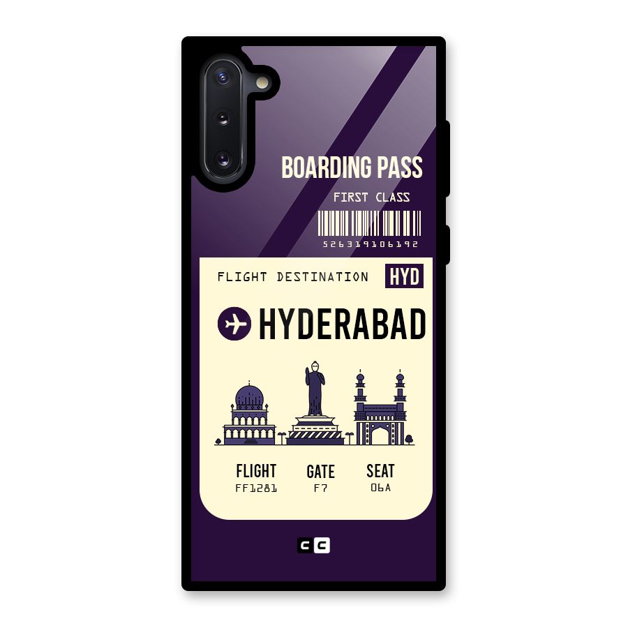 Hyderabad Boarding Pass Glass Back Case for Galaxy Note 10